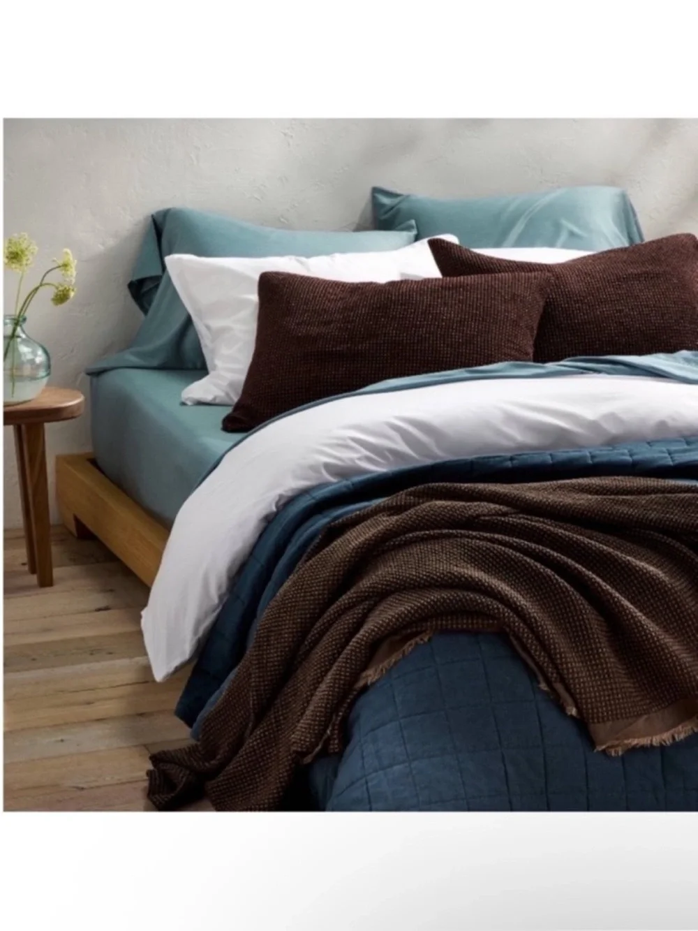 NWT King Plus Textured Waffle Coverlet Dark Fig - Casaluna